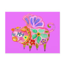 Pig Alebrije Briefkaart