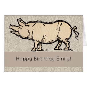 Pig Antiek Piggy Schattige Illustratie