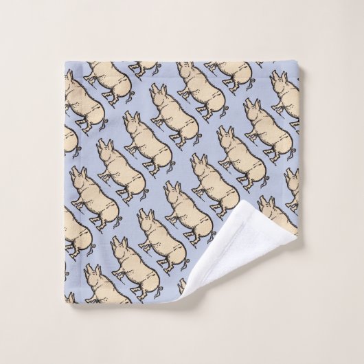 Pig Antiek Piggy Schattige  Illustratie Bad Handdoek (Wasdoekje)