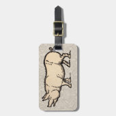 Pig Antiek Piggy Schattige Illustratie Bagagelabel (Voorkant verticaal)