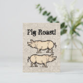 Pig Antiek Piggy Schattige Illustratie Briefkaart (Staand voorkant)