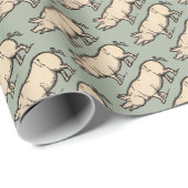 Pig Antiek Piggy Schattige  Illustratie Cadeaupapier (Rol Hoek)