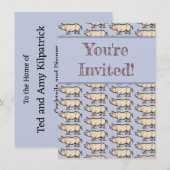 Pig Antiek Piggy Schattige  Illustratie Kaart (Voorkant / Achterkant)