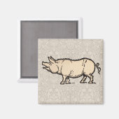 Pig Antiek Piggy Schattige Illustratie Magneet (Voorkant / Achterkant)