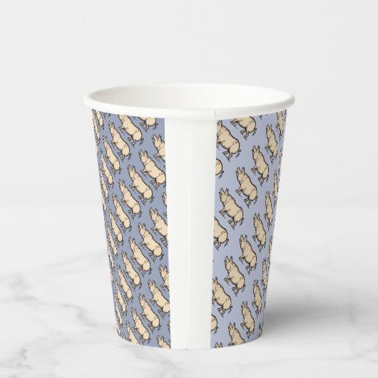 Pig Antiek Piggy Schattige  Illustratie Papieren Bekers (Rechts)