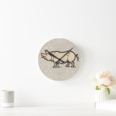 Pig Antiek Piggy Schattige Illustratie Ronde Klok (Huis)