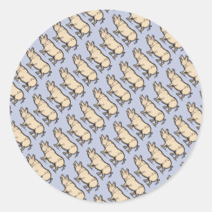 Pig Antiek Piggy Schattige Illustratie Ronde Sticker