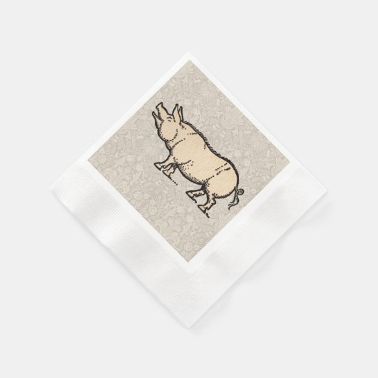 Pig Antiek Piggy Schattige  Illustratie Servet (Hoek)