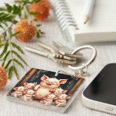  Pig Art – Mother & Piglets Sleutelhanger (Voorkant Rechts)