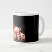 Pig Artwork – Mother Pig & Piglets Extra Grote Beker (Voorkant rechts)
