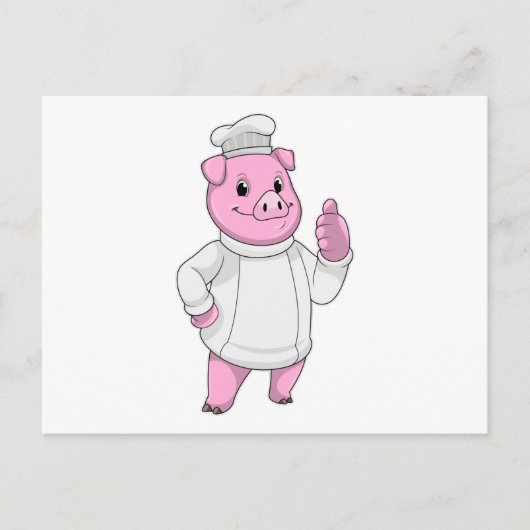 Pig as Cook with Chef hat Briefkaart (Voorkant)