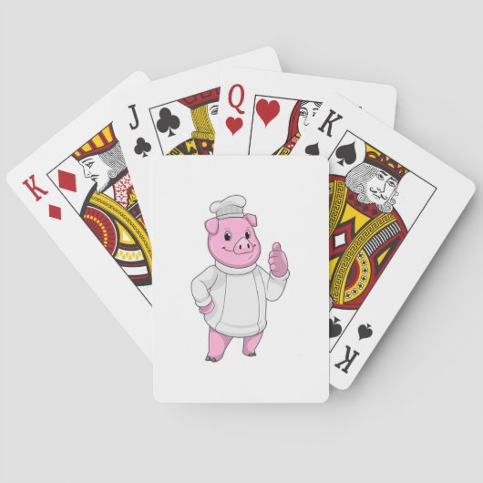 Pig as Cook with Chef hat Pokerkaarten (Achterkant)