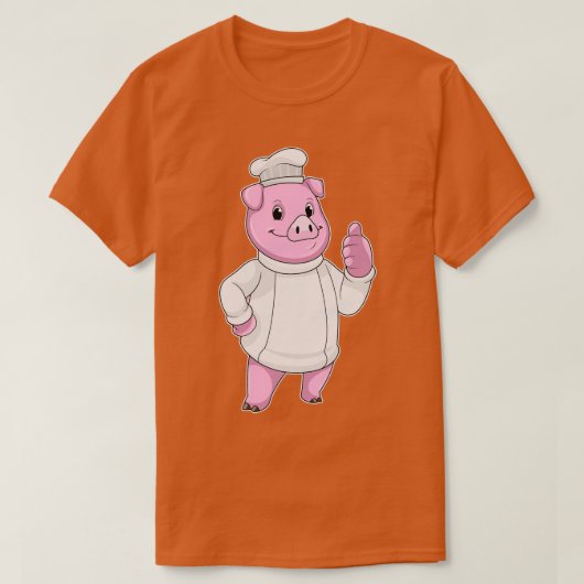 Pig as Cook with Chef hat T-shirt (Design voorkant)