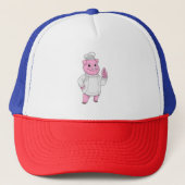 Pig as Cook with Chef hat Trucker Pet (Voorkant)