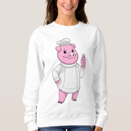 Pig as Cook with Chef hat Trui (Voorkant)