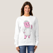 Pig as Cook with Chef hat Trui (Voorkant volledig)