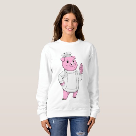 Pig as Cook with Chef hat Trui (Voorkant volledig)