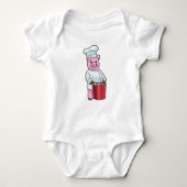 Pig as Cook with Cooking pot Romper (Voorkant)