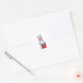 Pig as Cook with Cooking pot Ronde Sticker (Envelop)