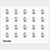 Pig as Cook with Rolling pin Ronde Sticker (Vel)