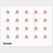 Pig as Runner Ronde Sticker (Vel)