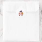 Pig as Runner Ronde Sticker (Tas)