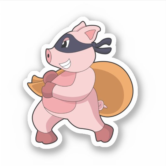 Pig as Runner Sticker (Voorkant)