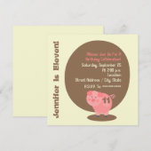 Pig Birthday Party Invitation Kaart (Voorkant / Achterkant)