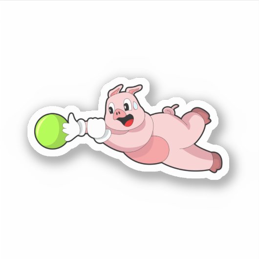 Pig Bowling Bowling ball Sticker (Voorkant)