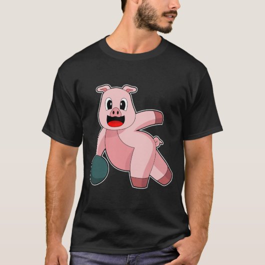 Pig Bowling Bowling ball T-shirt (Voorkant)