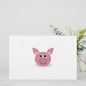 Pig Cartoon Face Briefpapier (Staand voorkant)