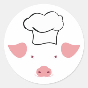 Pig Chef Ronde Sticker