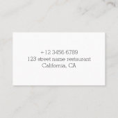 Pig Chef Visitekaartje (Achterkant)