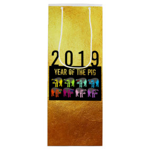 Pig Chinees nieuwjaar Zodiac Birthday W Gift Bag Wijn Cadeautas