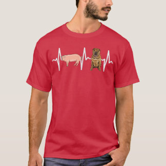 Pig Chinees Shar-Pei Heartbeat Hondenliefhebber T-shirt