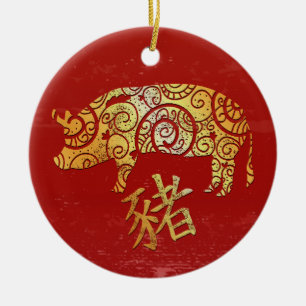 Pig Chinese Zodiac Horoscoop sterrenbeeld Keramisch Ornament
