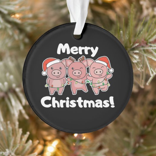 Pig Christmas Cute Pigs Merry Christmas (Arbre)