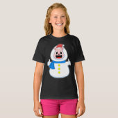 Pig Christmas Snowman T-shirt (Voorkant volledig)