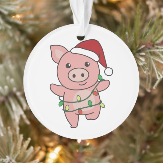 Pig Christmas Winter Animals (Arbre)