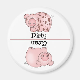 Pig Clean Dirty Dishwaser Magnet Magneet