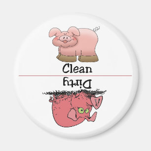 Pig Clean Dirty Dishwaser Magnet Magneet