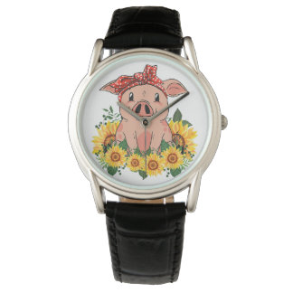 Pig Clock Art Cute Pig Gifts Watch Horloge