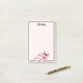 Pig cool dans les lunettes de soleil Notes post-it (Sur un bureau)