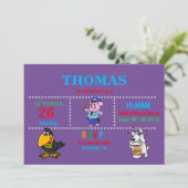 Pig, Crow, Dog Funny Invitation Kaart (Staand voorkant)