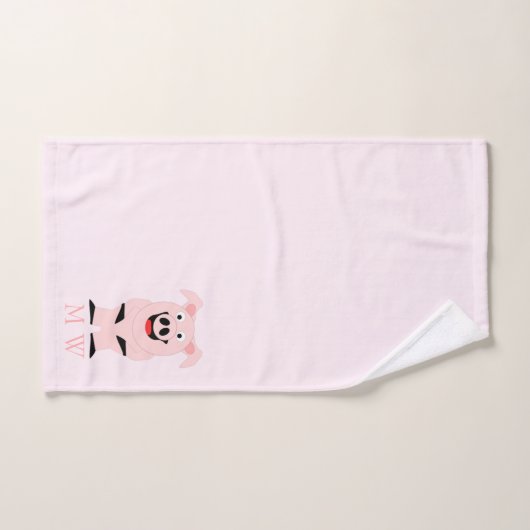 Pig Design Monogrammed (Serviette à main)