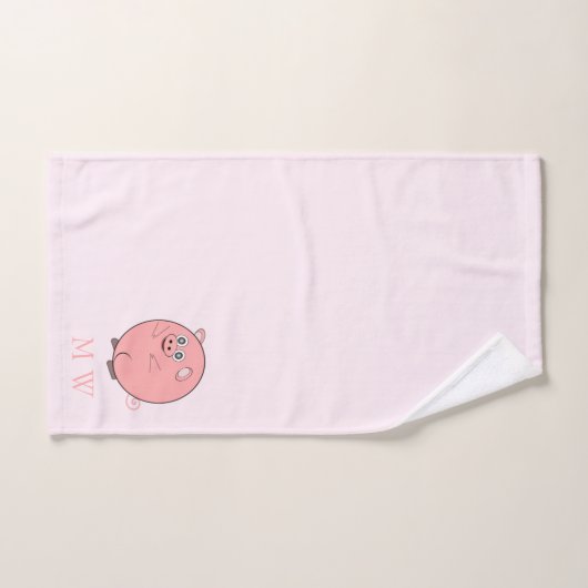Pig Design Monogrammed (Serviette à main)