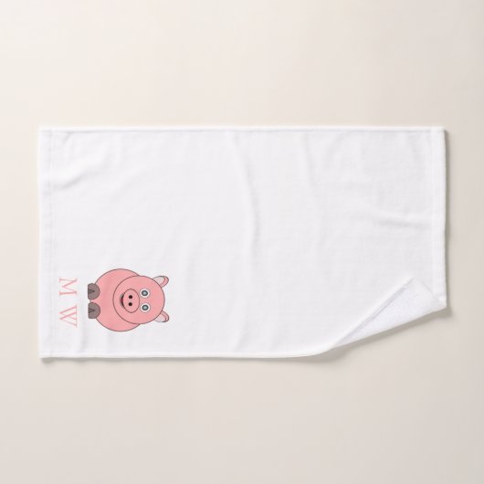 Pig Design Monogrammed (Serviette à main)