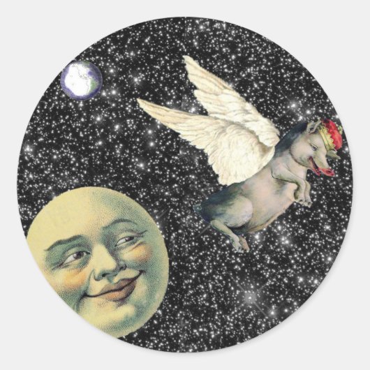 Pig Dreams Ronde Sticker (Voorkant)