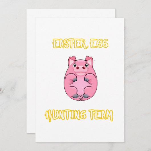 Pig Egg Easter Gift Easter Love Pig (Voorkant / Achterkant)