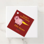 Pig Farting Fire Spicy BBQ Sauce Bedankjes Labels (In situ)